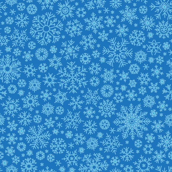 Boże Narodzenie bezszwowe doodle wzór z płatki śniegu — Wektor stockowy