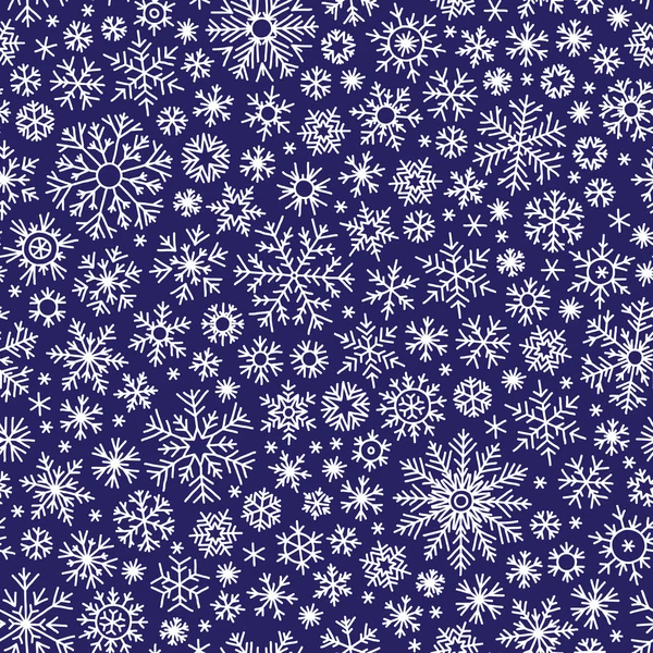 Christmas seamless doodle pattern with snowflakes — Stock Vector