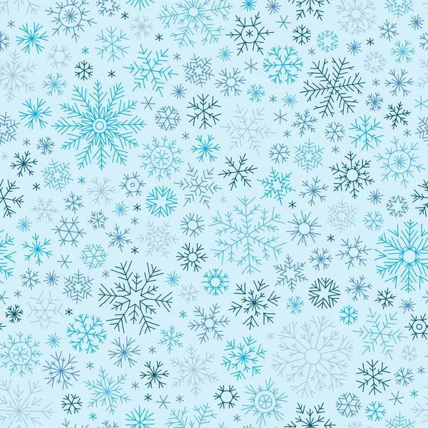 Modèle de doodle sans couture de Noël avec des flocons de neige — Image vectorielle