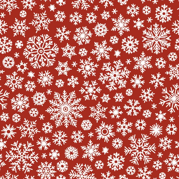 Padrão de doodle sem costura de Natal com flocos de neve —  Vetores de Stock