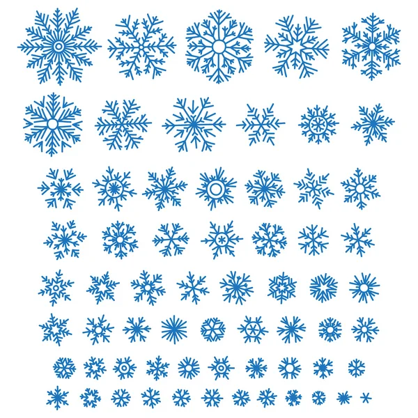 Набор различных ручных снежинки — стоковый вектор