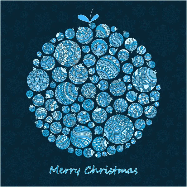 Χριστουγεννιάτικη κάρτα Χριστουγέννων μπάλα από μπάλες εικονογράφηση. — Διανυσματικό Αρχείο