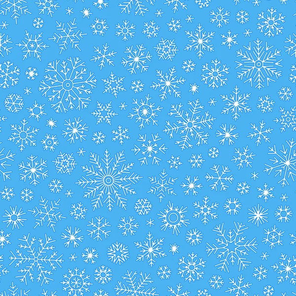 Χριστούγεννα χωρίς συγκόλληση doodle μοτίβο με νιφάδες χιονιού — Διανυσματικό Αρχείο