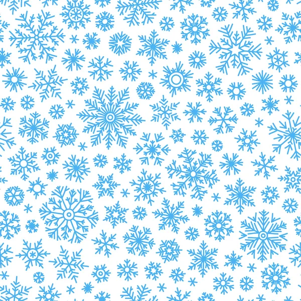 Modèle de doodle sans couture de Noël avec des flocons de neige — Image vectorielle