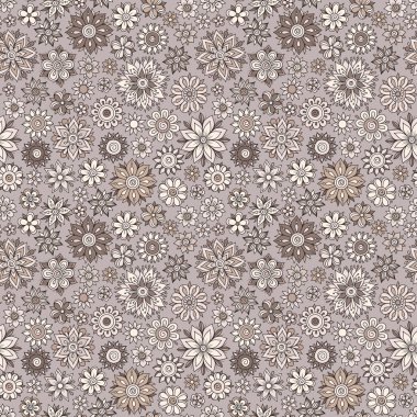 Vektör sorunsuz çiçek desenli çiçek ve yaprakları ile