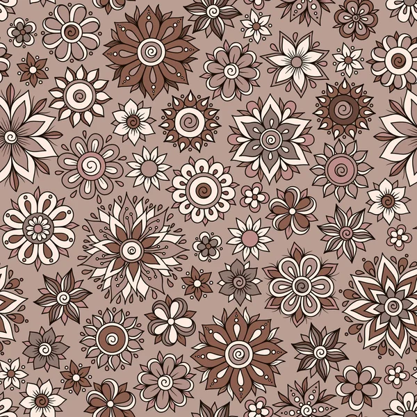 Modèle floral vectoriel sans couture avec des fleurs et des feuilles — Image vectorielle