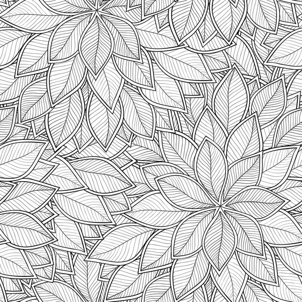 Patrón sin costura gris abstracto con hojas. Vector — Vector de stock