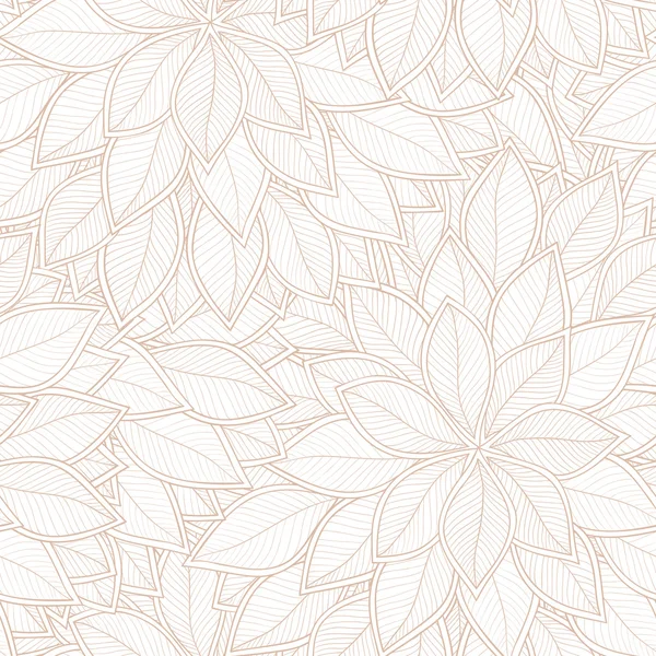 Patrón sin costura marrón abstracto con hojas. Vector — Vector de stock