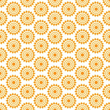 Cute seamless vector pattern of sun