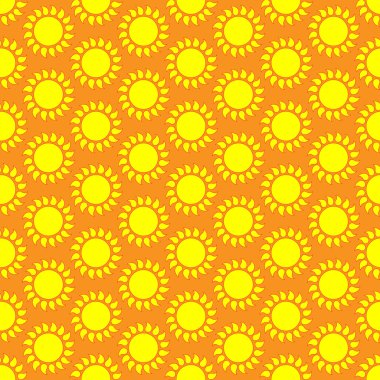 Cute seamless vector pattern of sun