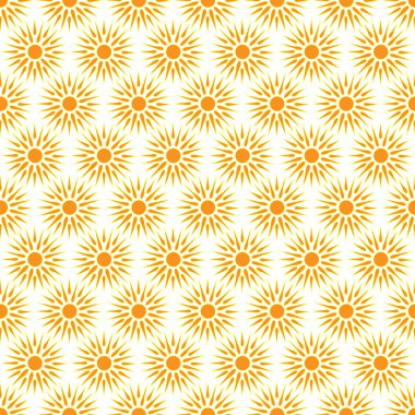 Cute seamless vector pattern of sun