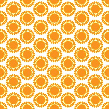 Cute seamless vector pattern of sun