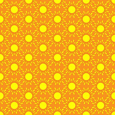 Cute seamless vector pattern of sun
