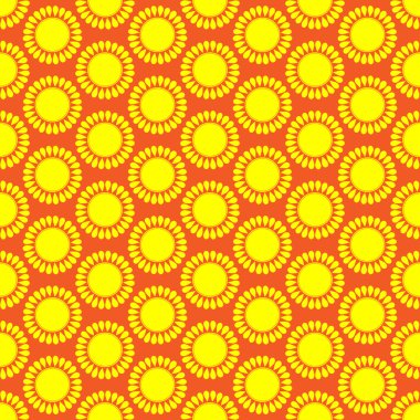 Cute seamless vector pattern of sun