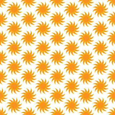 Cute seamless vector pattern of sun