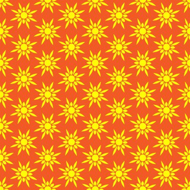 Cute seamless vector pattern of sun