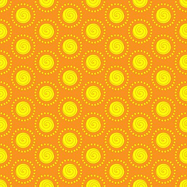 Cute seamless vector pattern of sun