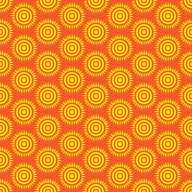 Cute seamless vector pattern of sun