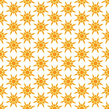 Cute seamless vector pattern of sun