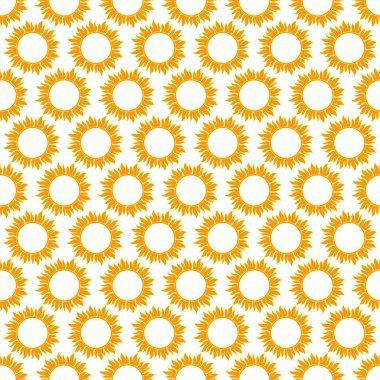 Cute seamless vector pattern of sun