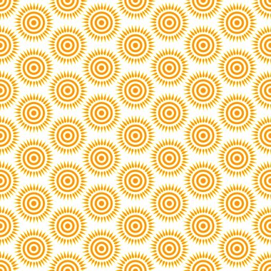 Cute seamless vector pattern of sun