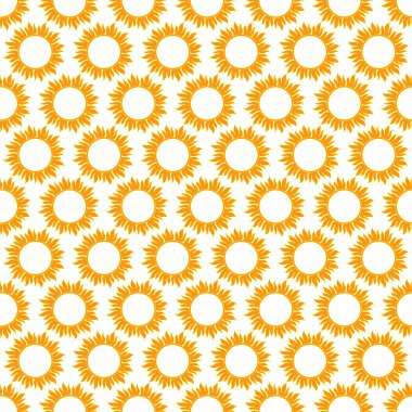 Cute seamless vector pattern of sun