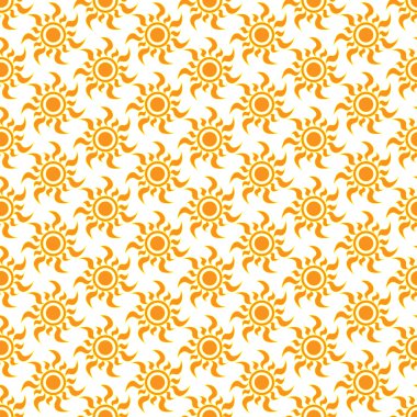 Cute seamless vector pattern of sun