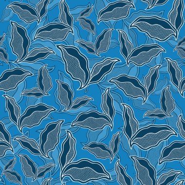 Decorative ornamental seamless spring pattern texture with leave