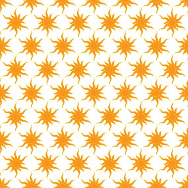 Cute seamless vector pattern of sun