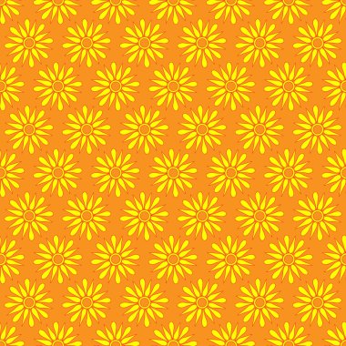 Cute seamless vector pattern of sun