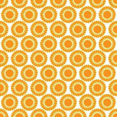 Cute seamless vector pattern of sun