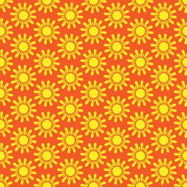 Cute seamless vector pattern of sun