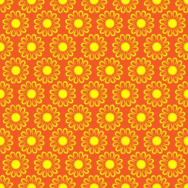 Cute seamless vector pattern of sun