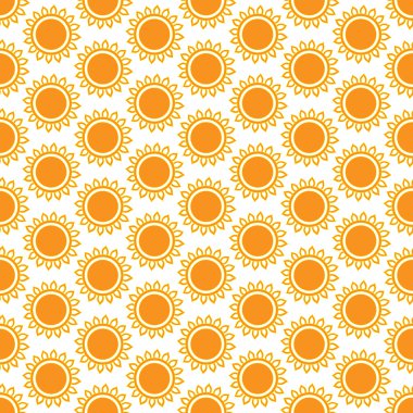 Cute seamless vector pattern of sun