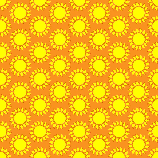 Cute seamless vector pattern of sun — Stock Vector