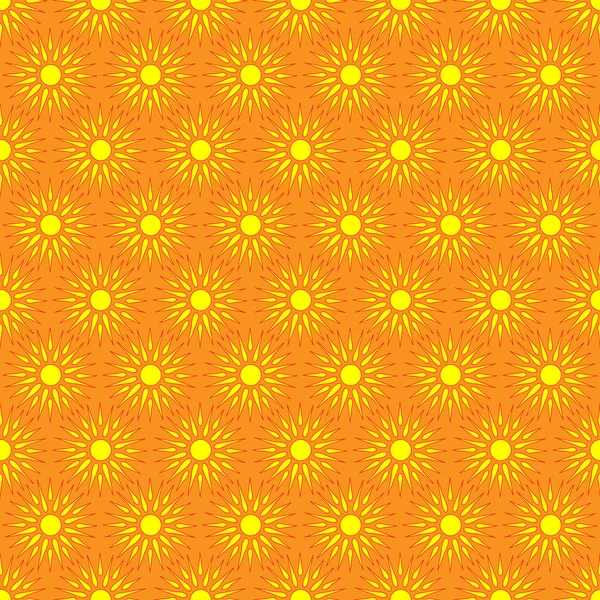 Cute seamless vector pattern of sun — Stock Vector