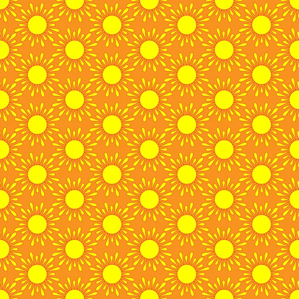 Cute seamless vector pattern of sun — Stok Vektör