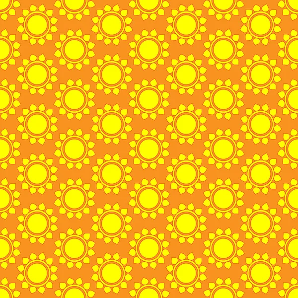 Cute seamless vector pattern of sun — Stock Vector