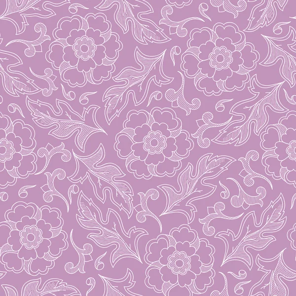 Motif floral vectoriel sans couture avec des fleurs florissantes fantaisie — Image vectorielle