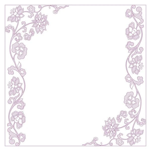 Vintage floral quadro vetorial — Vetor de Stock