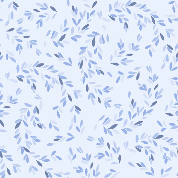 Vector seamless pattern with leaves and stems in doodle style — ストックベクタ