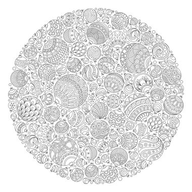 Boyama kitabı için desen. Noel çizilmiş dekoratif eleme