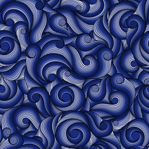 Doodle seamless blue background. — 스톡 벡터