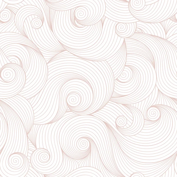 Seamless brown abstract hand-drawn pattern, waves background. — ストックベクタ