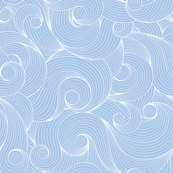 Doodle seamless blue background. — Stockvector