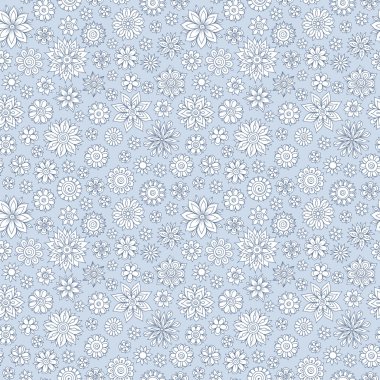 Vektör sorunsuz çiçek desenli çiçek ve yaprakları ile