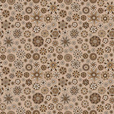 Vektör sorunsuz çiçek desenli çiçek ve yaprakları ile