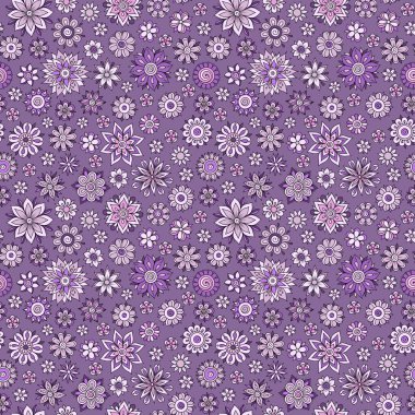 Vektör sorunsuz çiçek desenli çiçek ve yaprakları ile