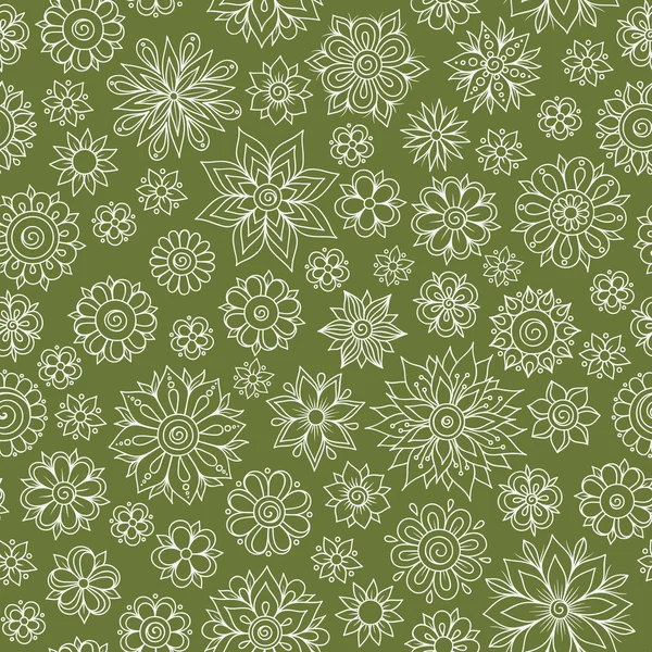Modèle floral vectoriel sans couture avec des fleurs et des feuilles — Image vectorielle