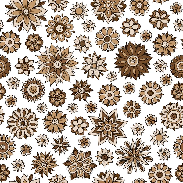 Patrón floral sin costura vectorial con flores y hojas — Vector de stock